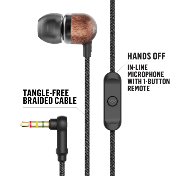 House of Marley SMILE JAMAICA signature zwart 1knop remote hoofdtelefoon
