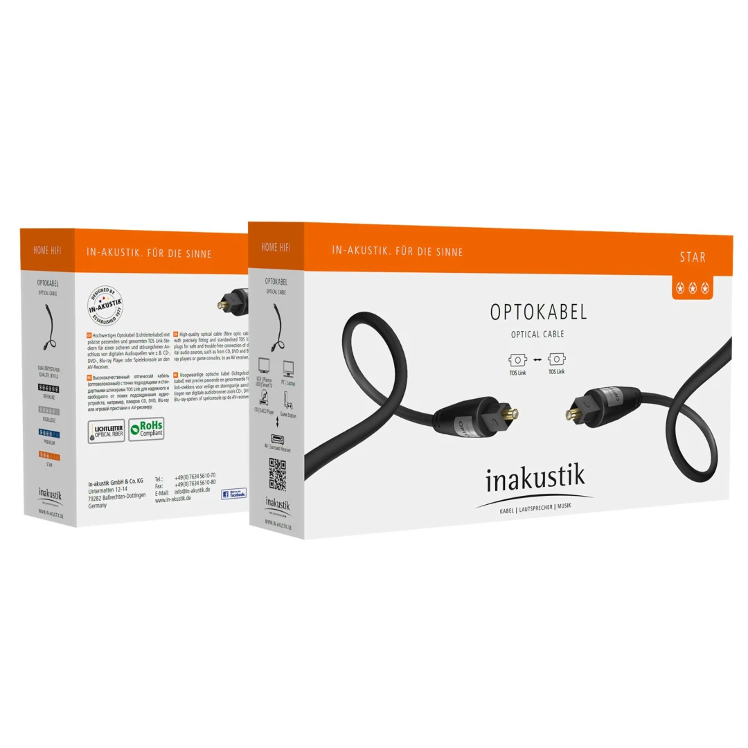 Inakustik Star Toslink 5mtr KABELS - Afbeelding 2