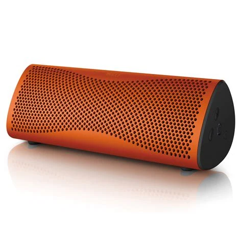 KEF MUO orange Bluetooth speaker
