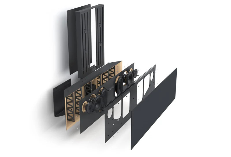 Canvas 75" Fabric structured grijs SOUNDBAR - Afbeelding 4