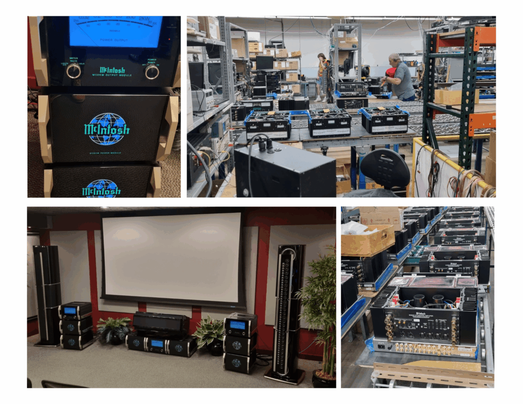 Mc Intosh maak proces van versterkers in de fabriek in Mc Intosh.